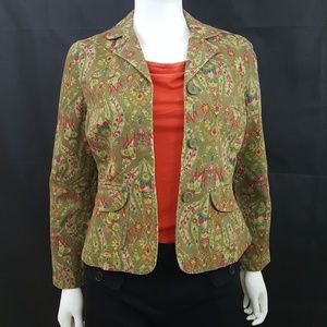 Liz Claiborne Size Small Floral Print Jean Jacket